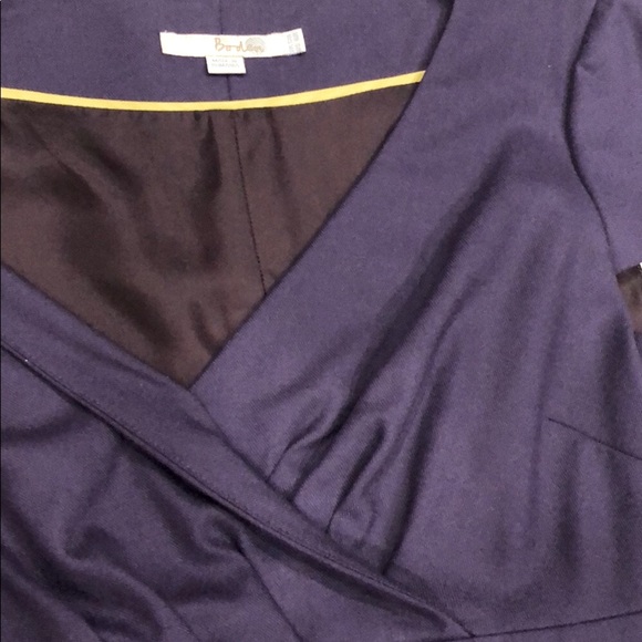 Boden Wool Cap Sleeve Wrap Front Purple Dress - Picture 8 of 10